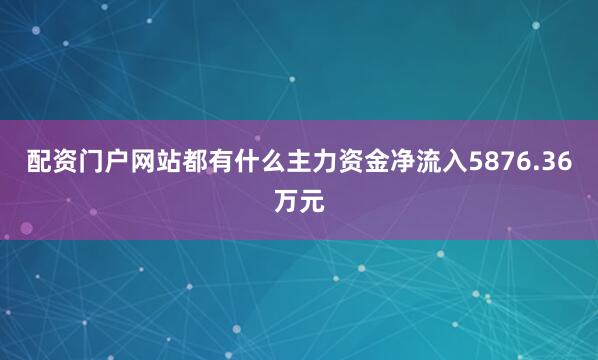 配资门户网站都有什么主力资金净流入5876.36万元